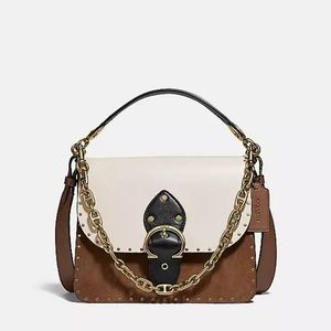 Coach Beat Shoulder Bag In Colorblock With Rivets